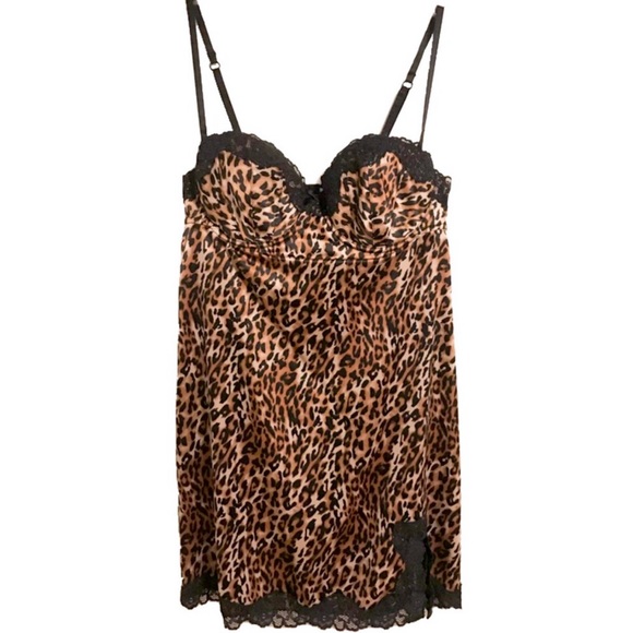 Leopard Print Silk Bustier Slip - Picture 1 of 2